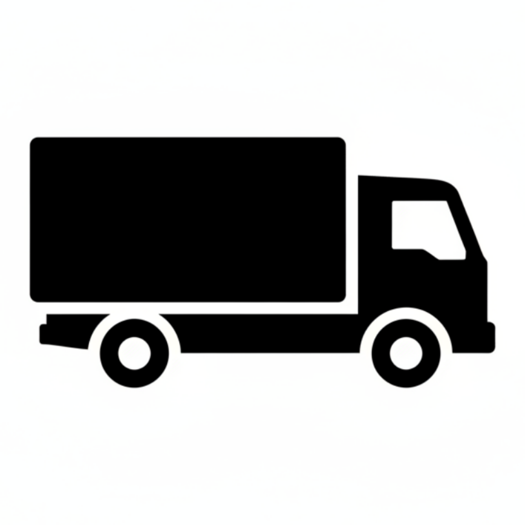 LKW icon, schwarz weiß, ohne schrift